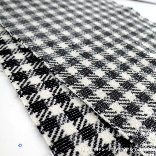 100% poliester tkany haft metaliczny cekin tweed
